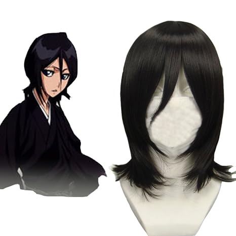 Wigle 16 Straight Black Cosplay Wig Bleach Kuchiki Rukia Costume