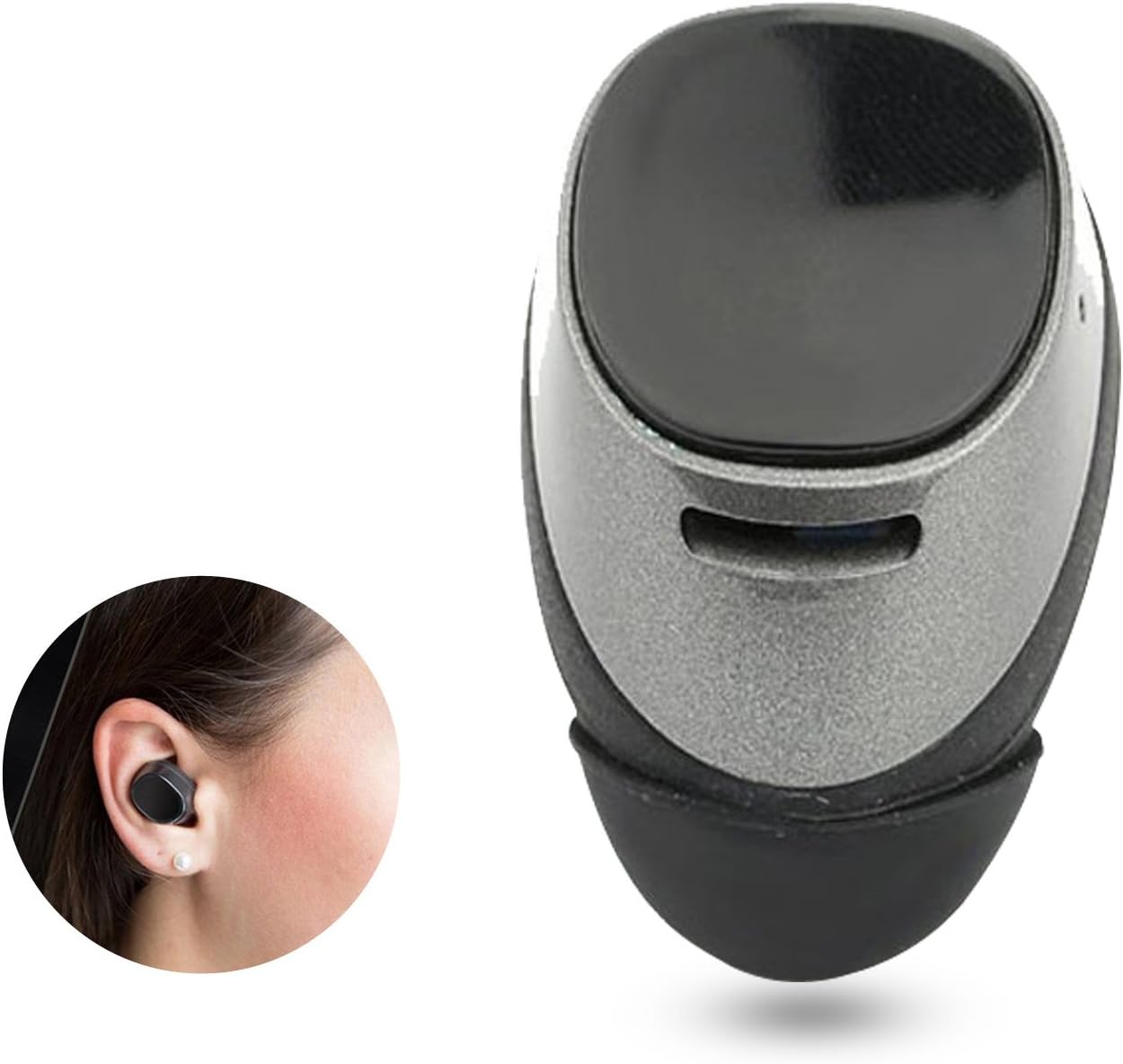 Bluetooth Earpiece Wireless Headphones 6-Hr Playing Time Mini Bluetooth Earbud with Microphone Invisible Car Bluetooth Headset Compatible with iPhone 11 XR XS 8 Plus Samsung S10e S9 S8 Plus A10e LG