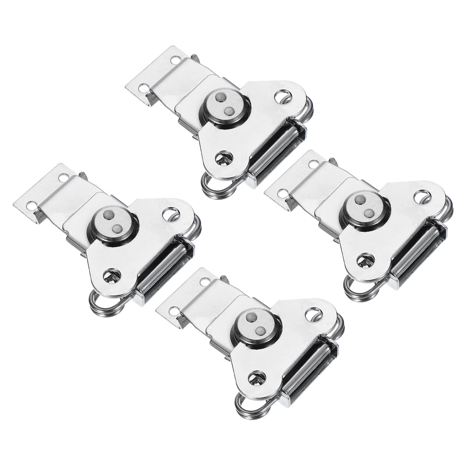 PATIKIL Spring Loaded Small Butterfly Twist Latch 3.1"x2.6", 4 Pack Steel Twist Latch and Keeper Toggle Clamp Metal Hardware for Case Box Chest Closure, Silver Tone