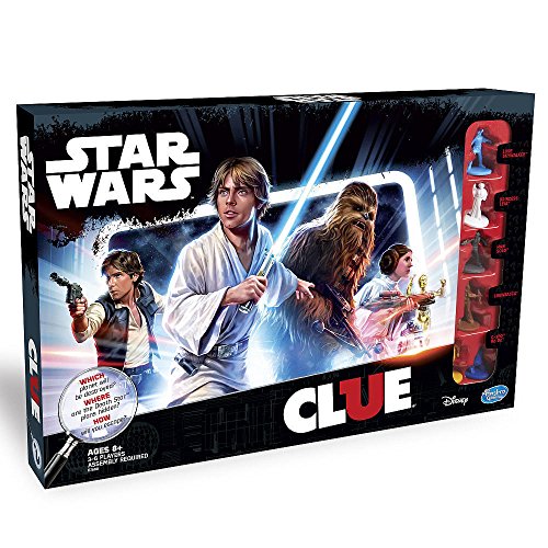 Hasbro Clue Game: Star Wars Edition with 6 Star Wars Character Pawns 5-Piece Cardboard Gameboard Collectible Toy
