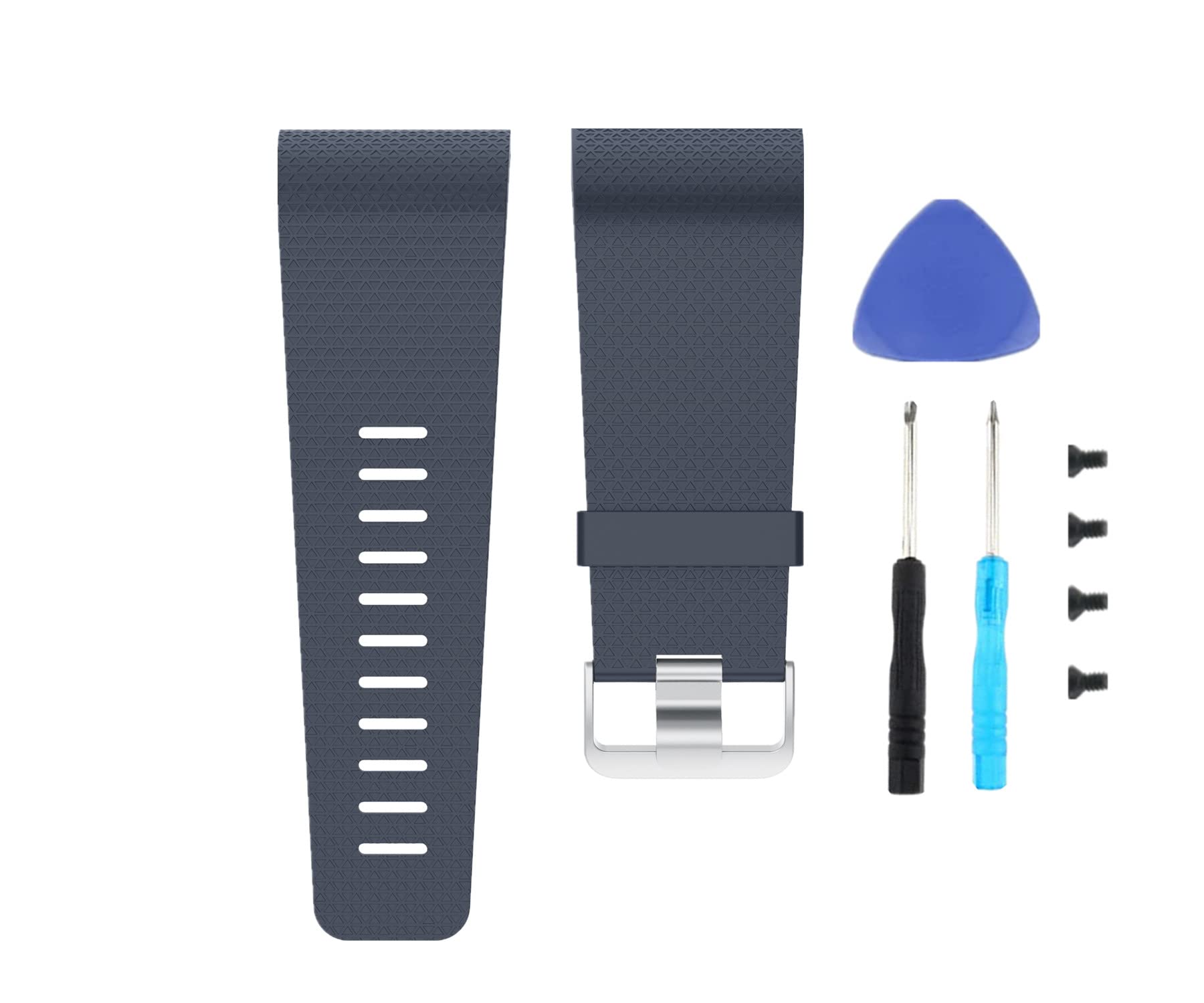 Muovrto Replacement Strap for Fitbit Surge, Silicone Watch Strap Sport Watch for Fitbit Surge Fitness Superwatch (Slate, L)