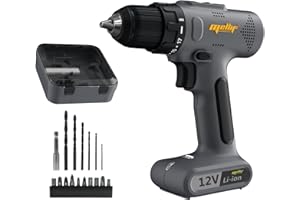 WITLIGHT Cordless Drill Driver Set, 12V Electric Power Drill Kit Rechargable, 221in-lbs & 17+1 Torque, 3/8" Keyless Chuck, 17pcs Drill/Driver Bits, Storage Box for Home Repairing, Garage, DIY, Workshop