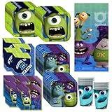 Disney's Monsters University Deluxe Party Supplies Pack Including Plates, Cups, Napkins and Tablecover - 16 Guests by Hallmark