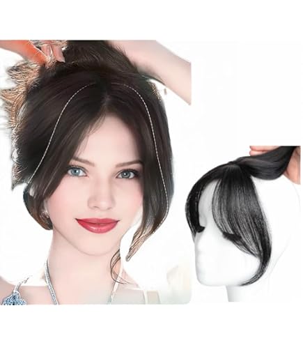 Human Hair Topper with Side Bangs, T-Part Lace Base, 11 Inch Length Amazon.com : Topper Middle Side Part Real Human Hair, 11  main image 4