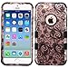 iPhone 6 Case, iPhone 6S Case, JoJoGoldStar Dual Layer Hybrid, Slim Fit Heavy Duty Plastic and Silicone TPU Hard Cover with Stylus and Screen Protector - Rose Gold Lace Swirls
