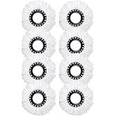 360&deg; Spin Mop Head Replacement, Round Mop Replacement Head, 8 Pack | 8 Pack Microfiber Spin Mop Replacement Heads for 360 Spin Mop System, Round Refills