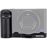 NICEYRIG L-Shape Grip for Sony ZV-1 II/ZV-1F Vlog Vlogging Camera, Black Extension Bracket with Quick Release Plate for ARCA Style - 594