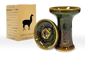 Premium Ceramic Hookah Bowl Made by Alpaca Bowl - Rook – Hookah Head Bowl Premium Shisha Bowl Phunnel Hookah Bowls for Smoking with Hookah - Hookah Top Bowl (Green Brown)