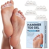 Dr. Frederick's Original Hammer Toe Corrector Gels - 2 Pairs - All-Day Relief for Crooked & Overlapping Toes - Firm Cushioning - Symptomatic Support for Toe Alignment - Clear - 3 Loop Design