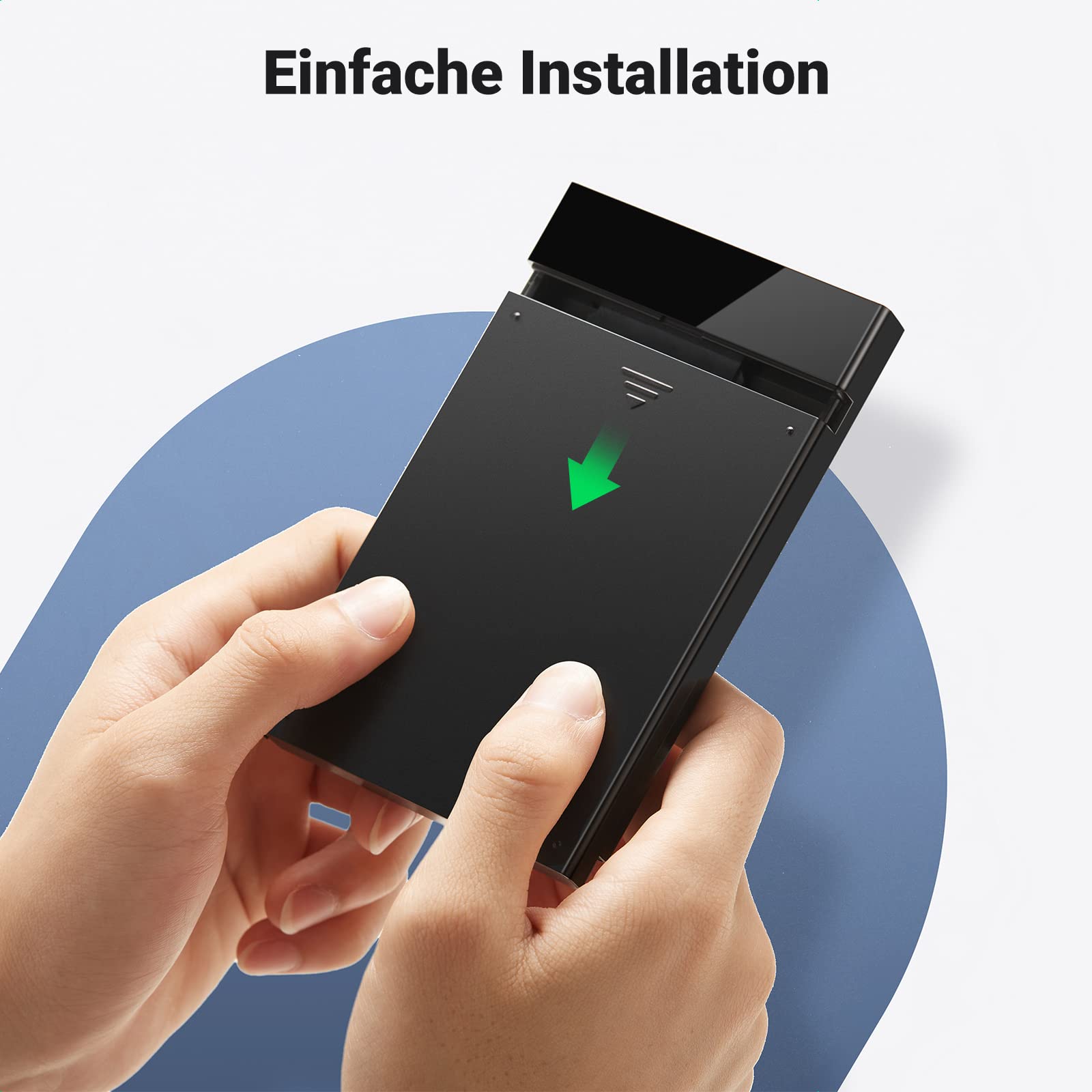 UGREEN Festplattengehäuse 2,5 Zoll Externes Gehäuse für 2.5 Zoll SSD und HDD, UASP unterstützt, werkzeugfreie Montage, USB C 3.2 Gen 2 auf SATA III bis zu 6 Gbps SATA Gehäuse mit USB C 3.1 Kabel 7