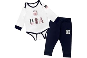 Pezhiqun Baby Soccer Bodysuit Jersey Soccer Bodysuit Pant Set for Boys & Girls Football Tops Clothes for Fans