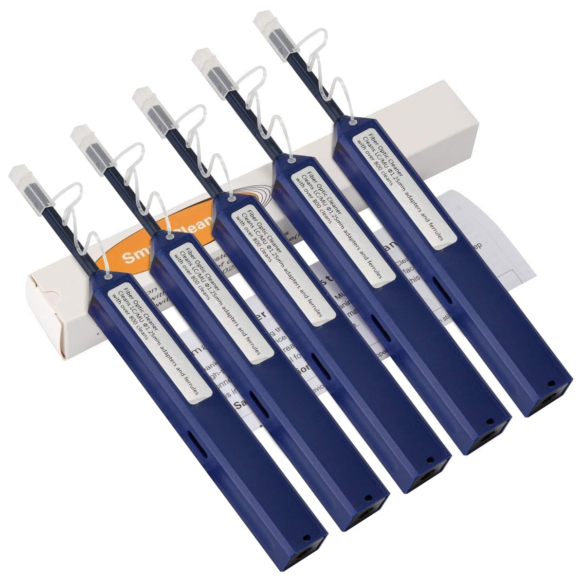 Photo 1 of YIENFBEV Fiber Optic Cleaning Pen, 5 PCS LC/MU 1.25mm Ferrule Connectors Fiber Cleaner, Cleans Over 800 Times