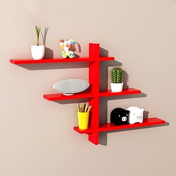 Chengkem Estanteria De Pared Laminada Repisa De Madera Maciza