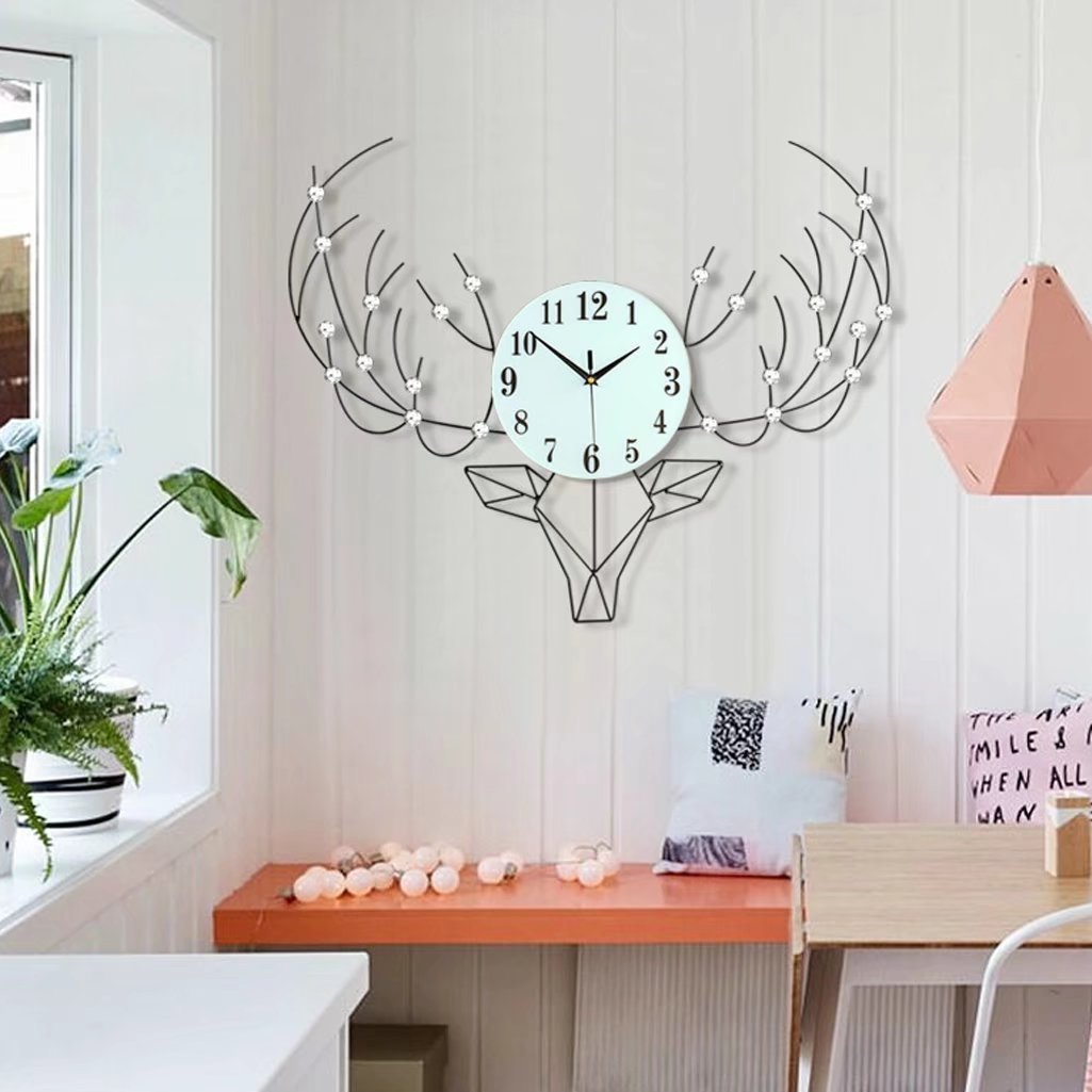 早割クーポン A Kuya 欧式 簡約 ファッション 鹿 デザイン 可愛い 数字時計 掛け時計 壁掛け インテリア 子供部屋 リビング オフィス 喫茶店 デジタル 静か 電池式 静音 B074c5kdf9 Seminario Ekosbrasil Org