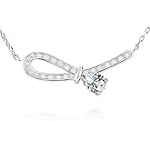 EIoways Moissanite Pendant Necklace, D Color VVS1 925 Sterling Silver Moissanite Necklace Gift for Wife Girlfriend Mother or Graduations Valentines Christmas Birthdays Anniversaries