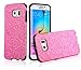 MEKO Galaxy S6 Edge Case Sparkles Glitter Bling Anti-Shock Rubber Case [Perfect Fit] [Scratch Resistant] for Samsung Galaxy S6 Edge-- ( Pink)
