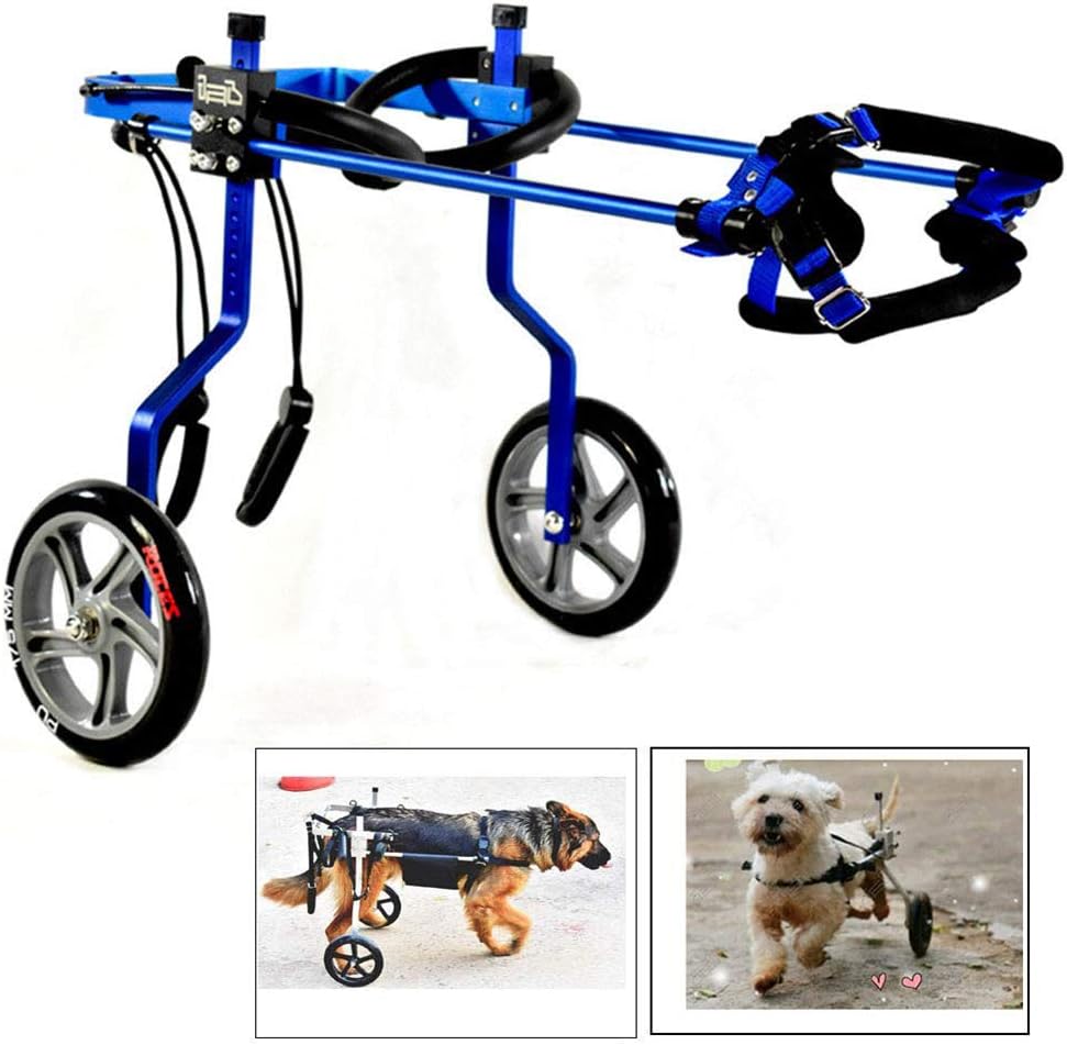 ADAHX Adjustable Dog Wheelchair, 6 Sizes for Front/Hind Legs Rehabilitation, 2 Wheels Wheelchair ADAHX Adjustable Dog Wheelchair, 6 Sizes for Front/Hind Legs Rehabilitation, 2 Wheels Wheelchair