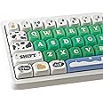 TYRIXKI PBT Keycaps 126 Keys Cute Keycaps Dye-Sublimation Milk Cow Pasture Keycaps MOA Profile Custom Keycaps for Cherry Gateron MX Swithes Mechanical Keyboards Swithes Mechanical Keyboards