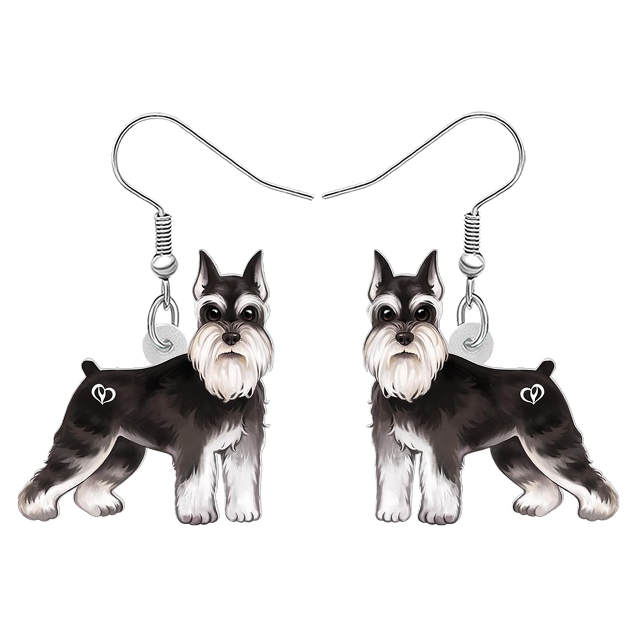 WEVENI Cute Acrylic Dog Earrings Dangle Pug Dachshund Decor Jewelry Chihuahua Gifts for Women Girls Kids Pet Dog Charms (Schnauzer B)