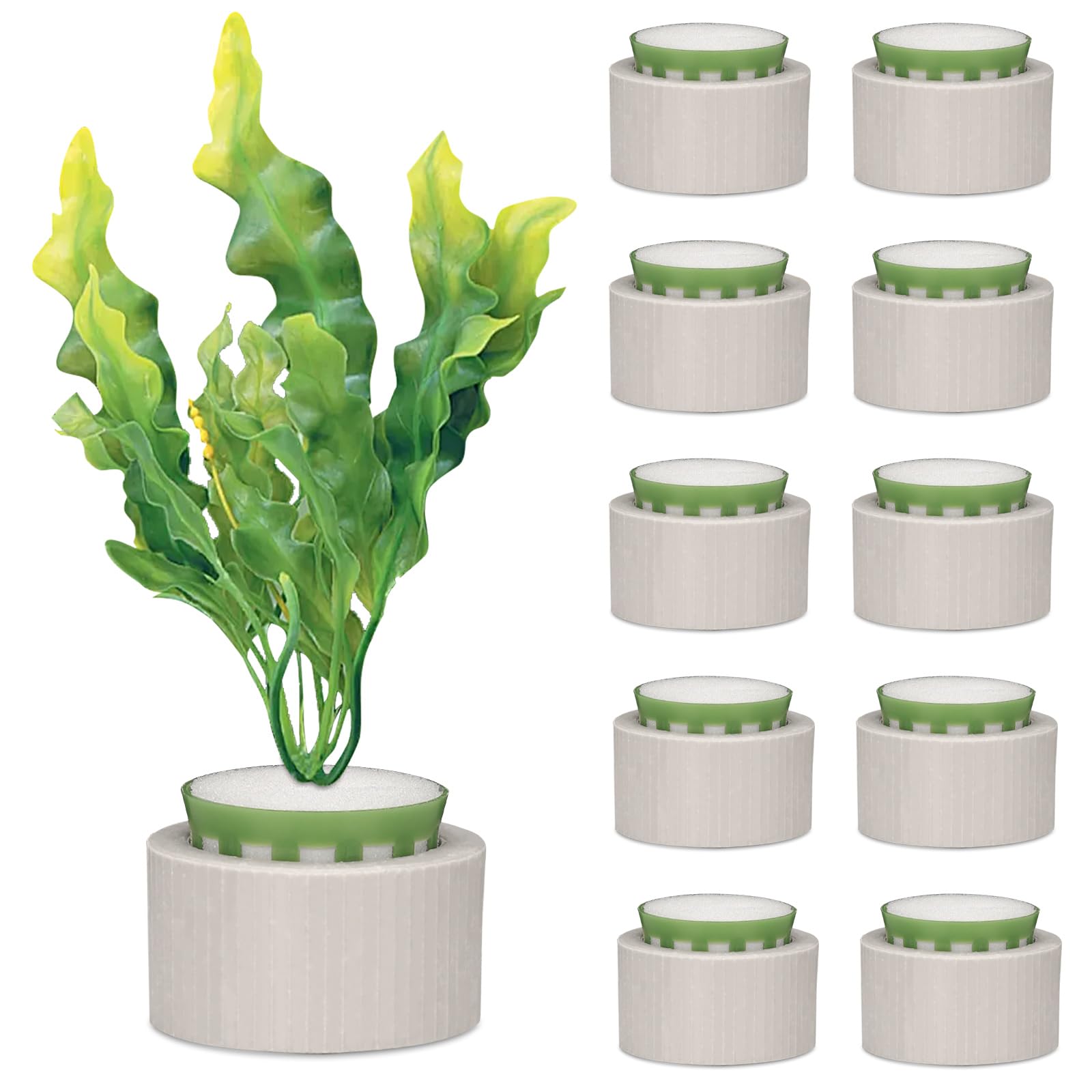 10 Pack Ceramic Aquarium Plant Weights, Anti-Floating Aquatic Plants Fixed Ring Set, Aquarium Plant Pot for Fish Tank Decoration Landscape Accessories (10 Pack)