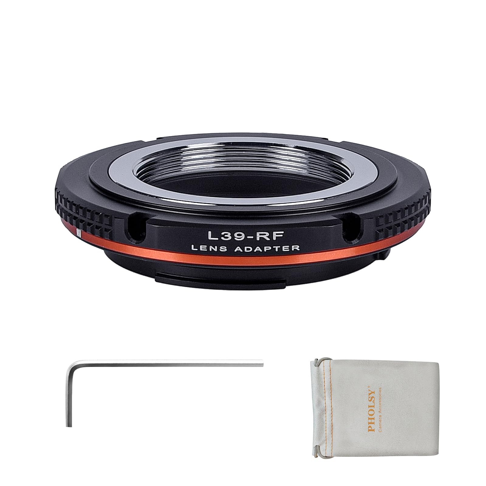 PHOLSY Lens Mount Adapter Compatible with Leica M39 Lens (L39 M39 LTM 39mm Lens) to EOS RF Mount Camera Body Compatible with Canon EOS R8, R50, R6 Mark II, R7, R10, R3, R5, R5C, EOS R6, EOS R, EOS RP