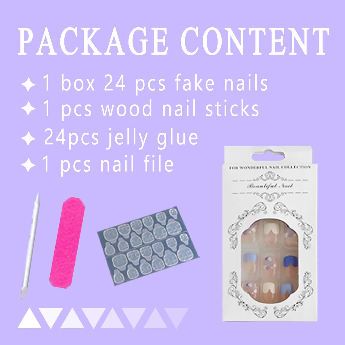 COCDLAN 24Pcs Halloween Press on Nails Middle Almond Fake Nails with Cute Halloween Ghost and Flame Designs, Black French Tips Press on Nails Glossy Acrylic Nails Full Cover False Nail for Women - Image 5