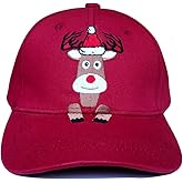 Christmas Baseball Cap Embroidered Reindeer Snowman Winter Trucker Cool Hunting Dad Hat Adjustable (Deer)