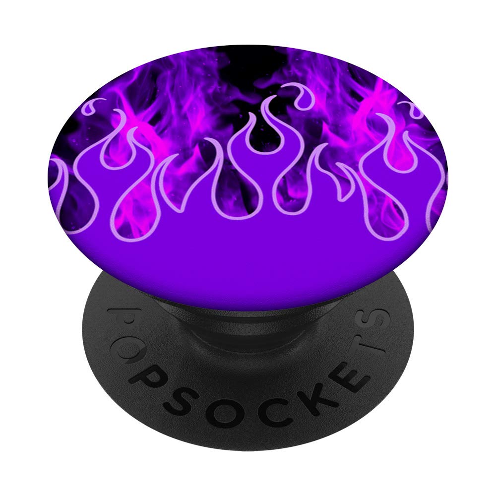 Y2K Aesthetic Flames Purple Black 90's E-Girl EBoy PopSockets PopGrip: Swappable Grip for Phones & Tablets