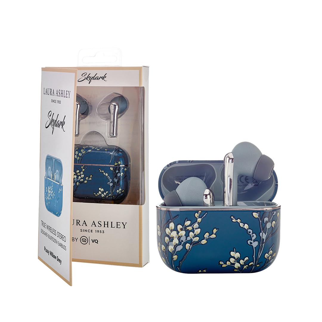 Laura Ashley Skylark True Wireless Earbuds for iPhone & Android – (ENC) Enhanced Noise Cancelling Bluetooth Earbuds with Mic – Up to 45 Hours Battery Life 5.4 Bluetooth Ear Buds – in Ear Headphones