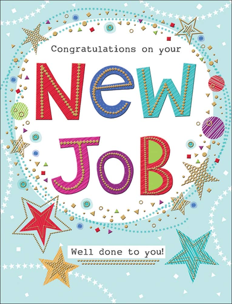 Piccadilly Greetings Piccadilly Greetings Traditional Occasion Card New Job ,Green, 8 x 6 inches