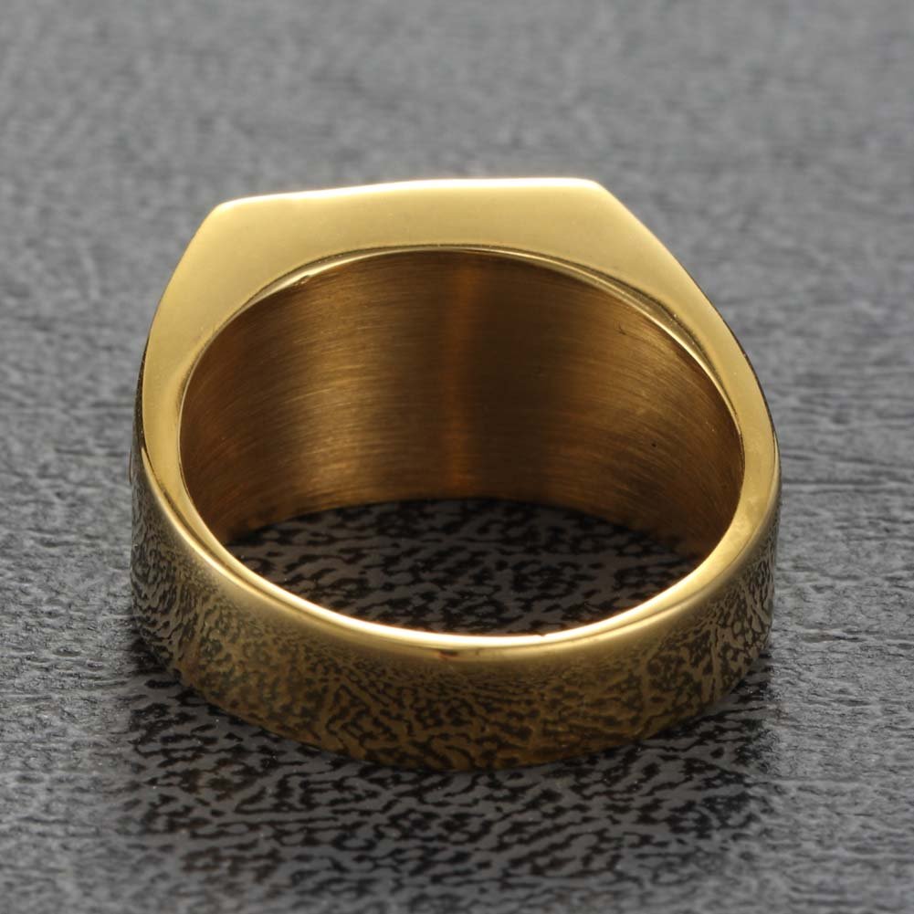 Mens Stainless Steel 18k Gold Plated Colorful Epoxy American Flag