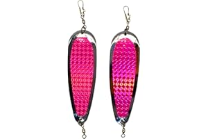 KOKOPROS Kokanee Salmon Finished Teardrop Flashers – Durable Fishing Flashers for Salmon & Trout Trolling – Vibrant Color & Design Variety – 2 Pack Options