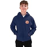 Little King NCAA Youth Boys Teen Full Zip Cotton Fleece Hoodie Sweatshirt with Embroidered Team Logo (YS YM YL YXL)