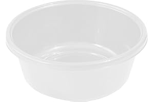 YBM HOME Round Plastic Wash Basin (Pearl White, 11.25")