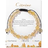 Healing Crystal Bracelet for Women 8mm Natural Stone Crystal Beaded Bracelets Adjustable Handmade Gemstone Bracelet Healing Jewelry Mother's Day Gifts for Women