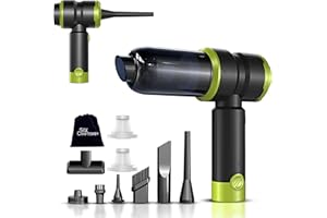 SIX CRAFTSMEN Handheld Car Vacuum with 15000PA Power, 4 in 1 Small Powerful Cordless Vacuum Cleaner & Air Duster with 2000mAh Battery, Rechargeable Portable Mini Hand Held Vacuum for Car,Home,Office,Pet Hair（Green）