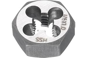 HARFINGTON Hex Threading Die M6 x 1 Metric Thread Right Hand High Speed Steel Rethreading Fixed Die Screw Cutting Tapping Rep