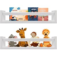 ZLchair BOMID Nursery Shelves,Wall Bookshelves for Kids,Wood Floating Book Shelves Set of 2,Nursery Book Shelves for Wall?Whi
