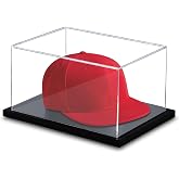 Hat Display Case, Clear Acrylic Baseball Cap Display Stand, UV Protection Hat Case Showcase with Hat Shaper for Collectors and Signed Memorabilia, No Assembly Required