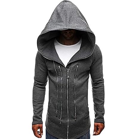 Mantel Sunnyadrain Herren Jacke Hoodie Pure Farbe Sweatshirt Reißverschluss Geschäft Pullover Winter Warm Sweatshirt Top Lang
