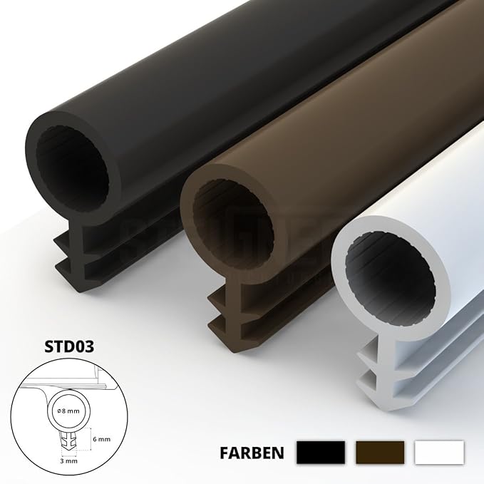STEIGNER Joint de Porte et de Fenêtre STD03 5 m 8 mm Joint d'Étanchéité
