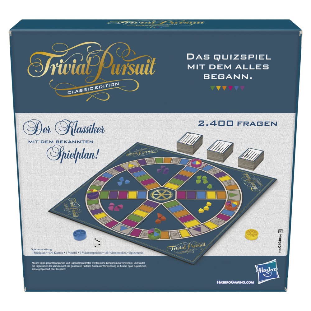 Hasbro Gaming Trivial Pursuit Brettspiel, Spielplan in klassischem Design und Farben, Perfekt für Partys, Familienfeiern und Spieleabende 6