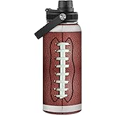 Football Water Bottle 32oz Stainless Steel Insulated Bottles for Men Boys Sports Lovers Fan Players Coach - Softball Gifts for Birthday Christmas