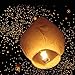 Leadzm 50 Pack Fire Sky Lanterns Chinese Paper Sky Flying Wishing Lantern Lamp Candle Party Wedding Wish (Kongming Wish Lanterns) (White)