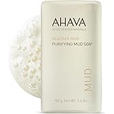 AHAVA Purifying Dead Sea Mud Soap - Face & Body Cleansing Bar to Purify the Skin, Enriched with Exclusive Mineral Blend of Dead Sea Osmoter and Dead Sea Mud, 3.4 Oz, (Packaging May Vary)