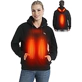 Muroly Heated Hoodie for Men Women with 7.4V 12000mAh Battery Pack, Unisex Pullover Heated Sweatshirt