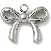 KitBeads 10Pcs Metal Bowknot Charms Stainless Steel Dangle Bow Shaped Charms for Jewelry Making Bracelets Earrings Necklaces Crafts