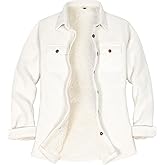 ThCreasa Womens Sherpa Fleece Lined Flannel Shirt Jacket Warm Button Up Plaid Shirt Jac (Sherpa Fleece Throughout)