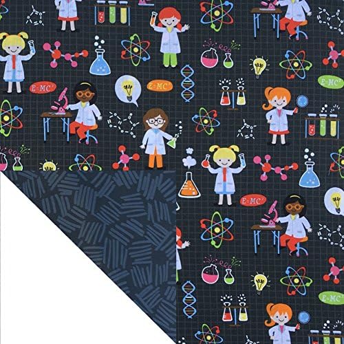 Kiddokins Cotton Cloth Napkins for Kids Lunchbox: STEM Girls in Science Double Sided Napkin