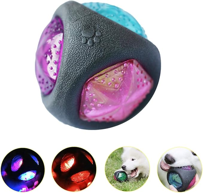 Comtervi Pelota para Perro, Pelota Luminosa, Pelota de Goma para ...